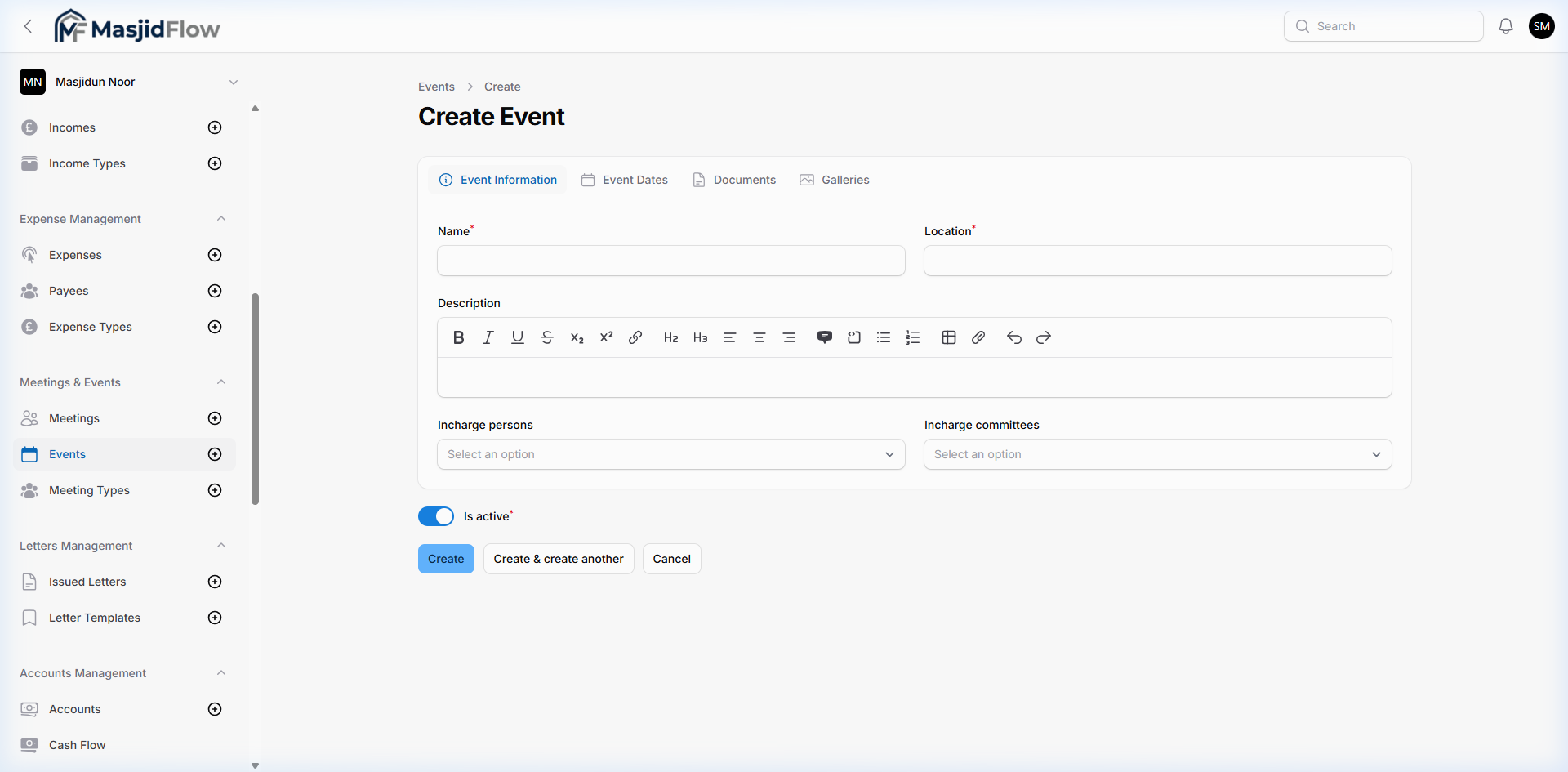 Create Event