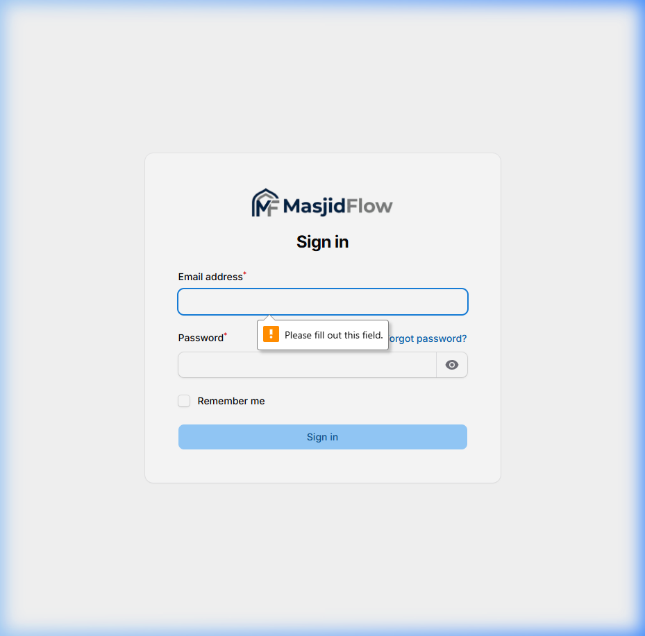 Empty form validation